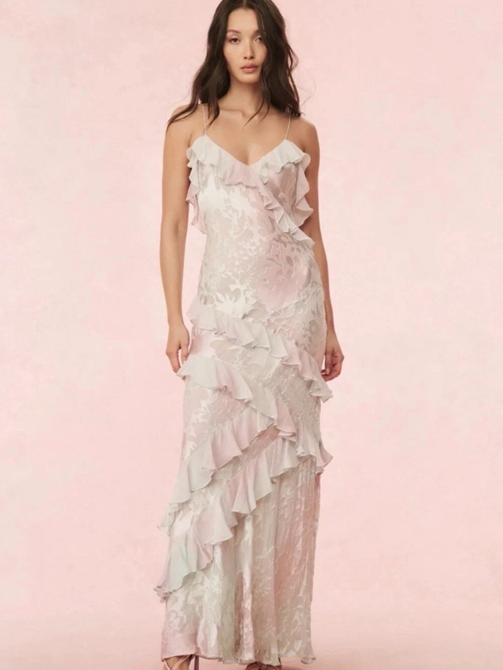 LoveShackFancy Rialto Ruffle Maxi Dress in Lilac Spring - Picture 4 of 13